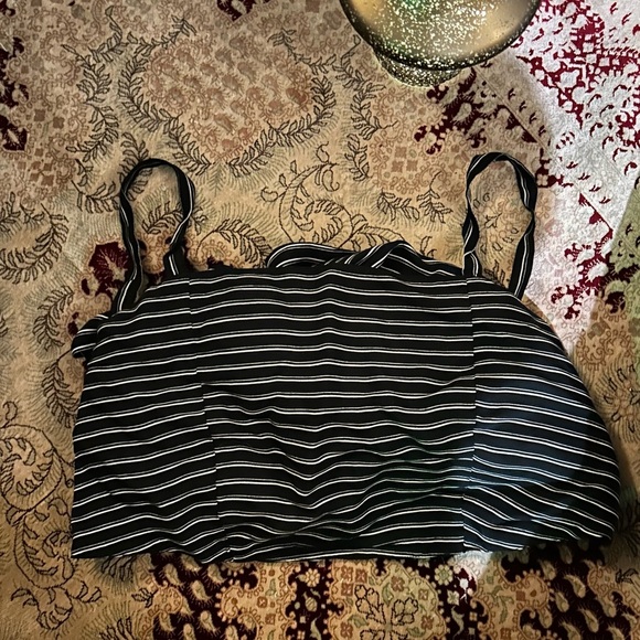 Faithfull The Brand Square Neckline Crop Top in San Cristobal Stripe - Picture 4 of 5